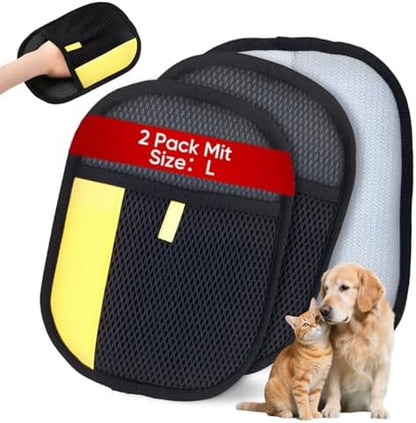 2Pcs Reusable Pet Hair Removal Gloves - Electrostatic Tool for Sofa, Bed & Car