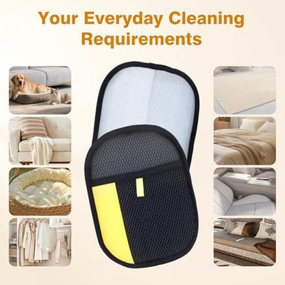 2Pcs Reusable Pet Hair Removal Gloves - Electrostatic Tool for Sofa, Bed & Car