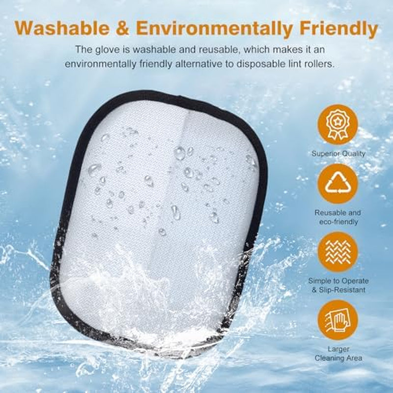 2Pcs Reusable Pet Hair Removal Gloves - Electrostatic Tool for Sofa, Bed & Car